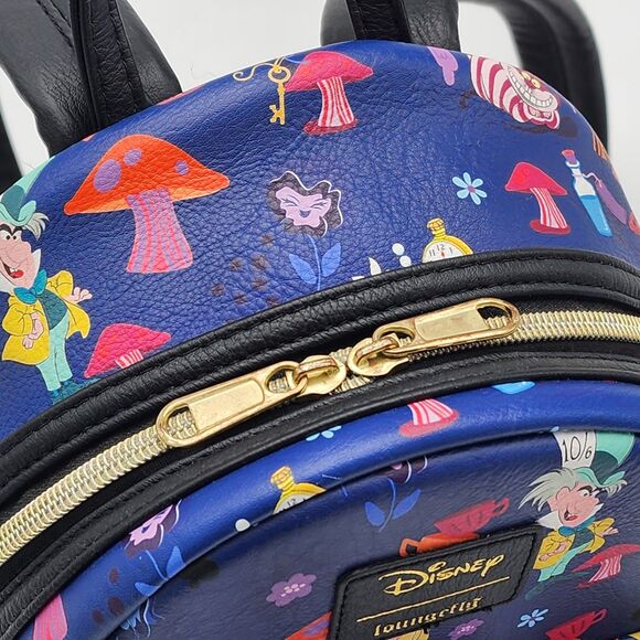 Loungefly Alice in Wonderland All Over Print Mini Backpack FYE Exclusive Rare - Picture 5 of 9